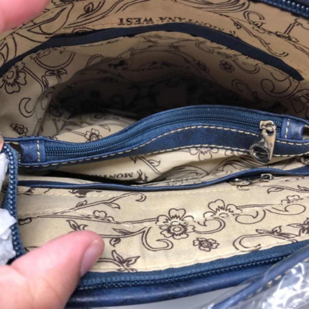 Montana West Concho Bucket Shape Crossbody Blue - Picture 6 of 6